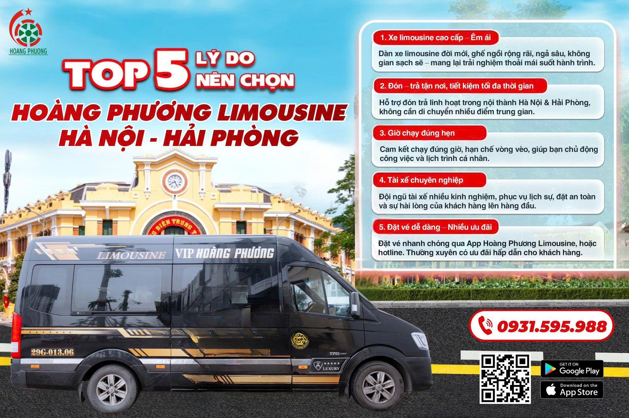 Top 5 lý do nên chọn Hoàng Phương Limousine tuyến Hà Nội - Hải Phòng 