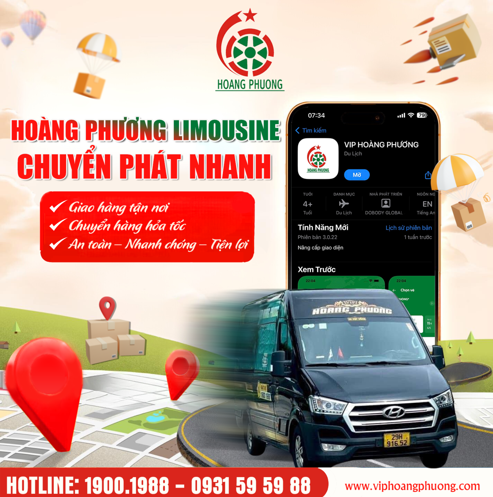 Gửi hàng hỏa tốc chỉ từ 2 giờ Hải Phòng - Hà Nội. Hotline 1900.1988